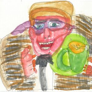 Holding, Standing, Cup, Tea - Works On Paper - Conway Ginger