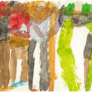 Bush band is Standing - Guitar & Drum & Organ- Docker River Band - Works On Paper - Conway Ginger