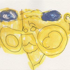 Yellow faced man with Yellow Moustache by Conway Ginger
